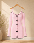 Luna Bow Ribbed Dress
