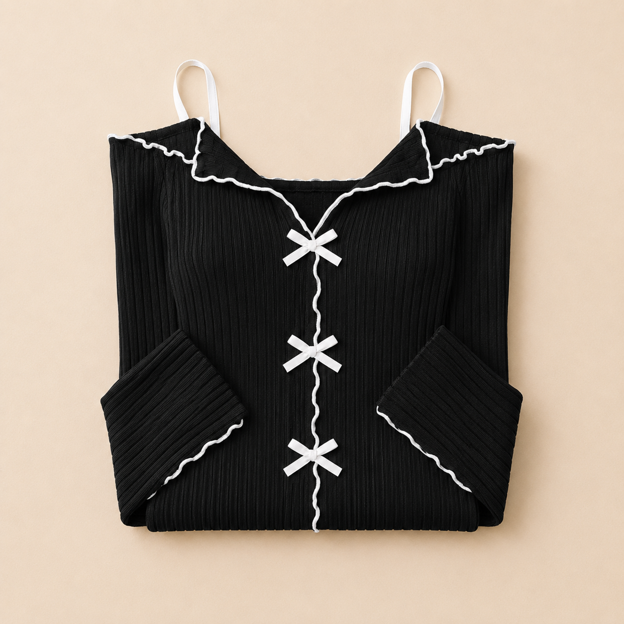 Luna Bow Ribbed Dress