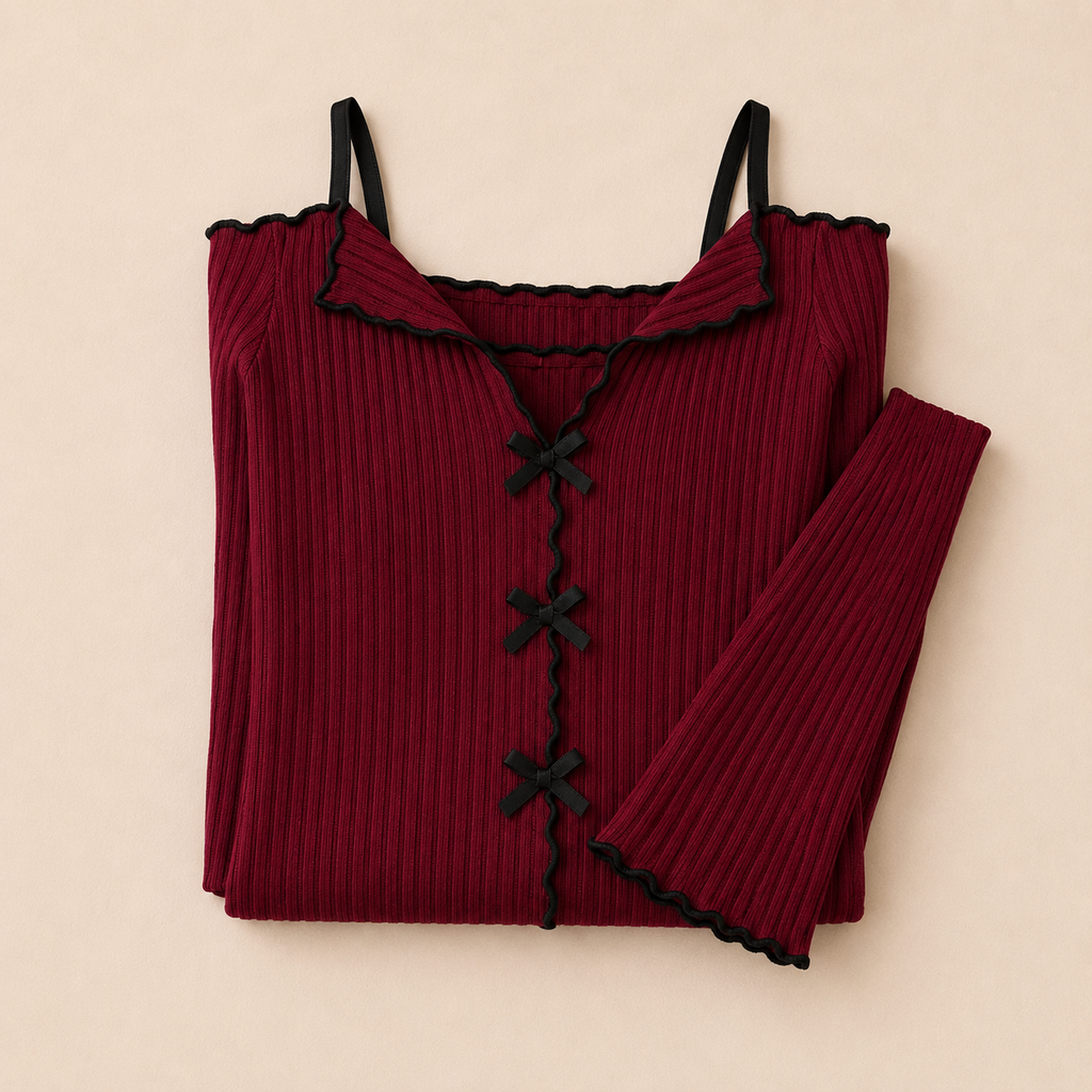 Luna Bow Ribbed Dress